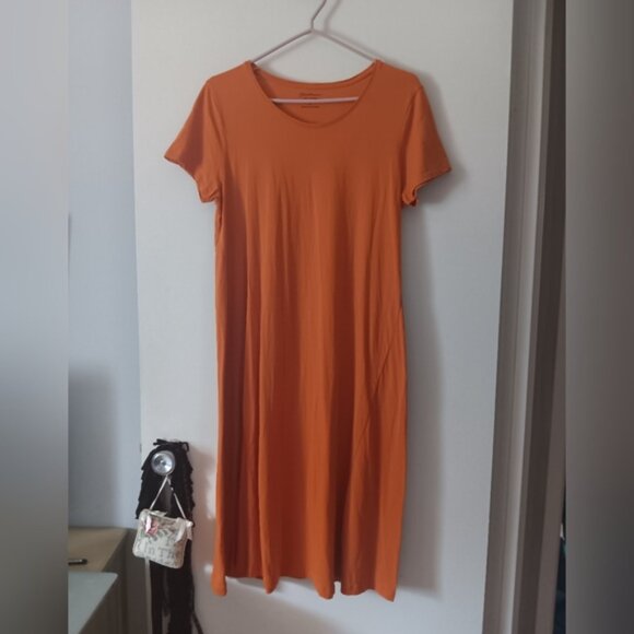 Dresses & Skirts - GUDRUN SNOJEN Organic Stretch Cotton Orange Dress M